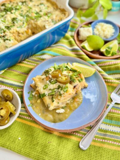 Easy Green Chili Enchiladas with Sourdough Discard Flour Tortillas