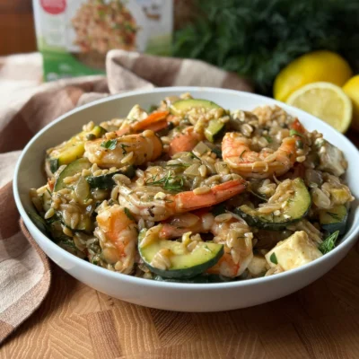 Lemon-Herb Shrimp and Orzo (Gluten-Free)