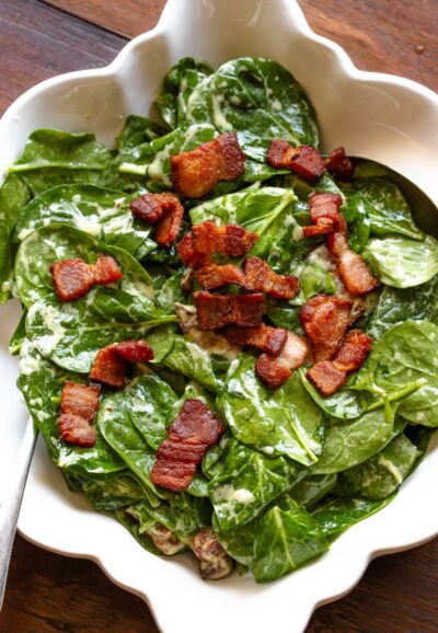 Spinach Salad with Warm Bacon Dressing