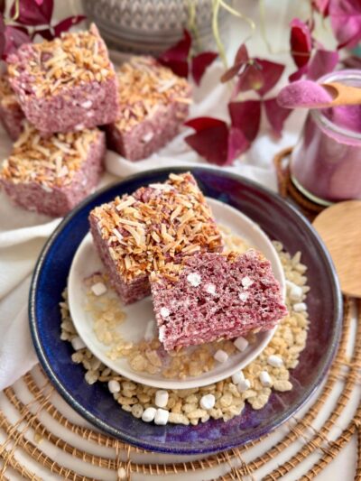 Ube Rice Krispie Treats with Toasted Coconut