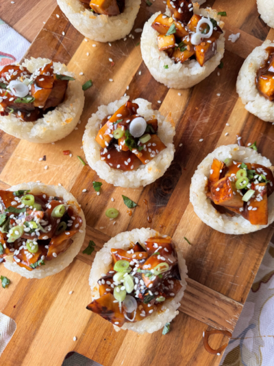 sticky teriyaki sushi cups
