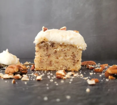 Butter Pecan Cake with Cream Cheese Frosting (Vegan)