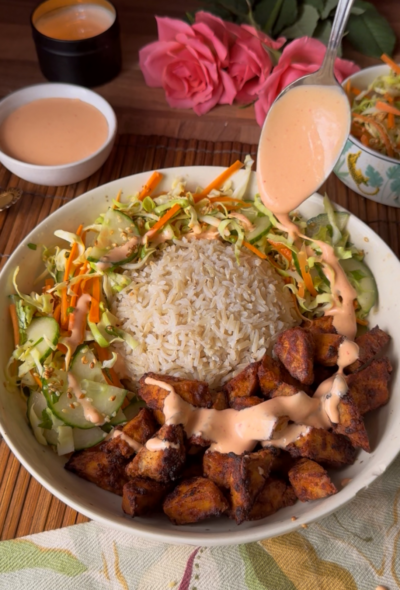 Crispy Bang Bang Tofu Bowls
