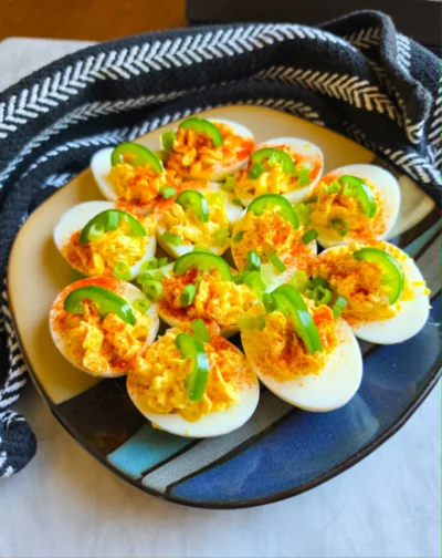 Cheesy Jalapeno Ranch Deviled Eggs