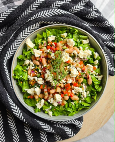 Chopped White Bean Greek Salad