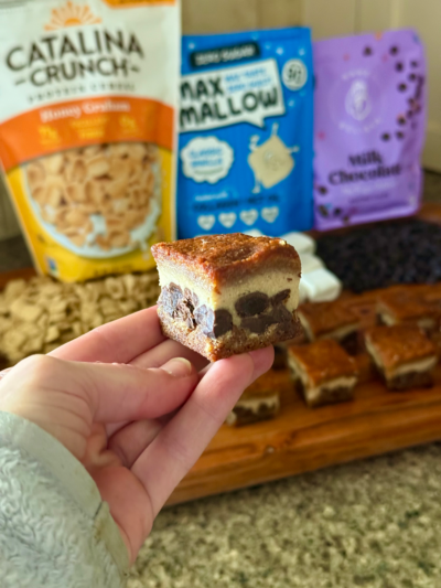 s’mores protein cheesecake cookie bars