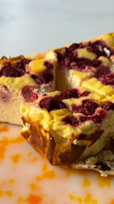 High Protein Raspberry Cheesecake