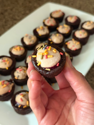 mixed berry protein brownie ice-cream sundae cups