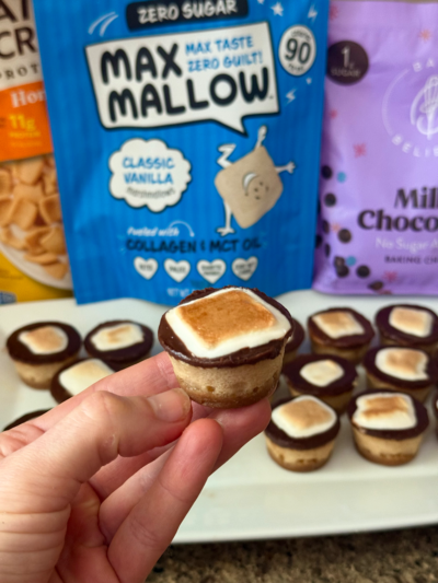 s’mores protein cheesecake bites