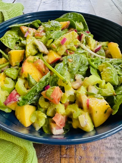 Peach Avocado Salad with Honey Mustard Dressing