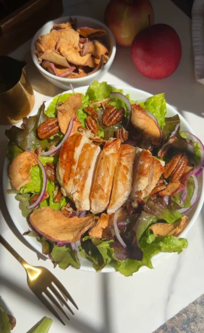 Copycat Panera Fuji Apple Chicken Salad with Candied Pecans