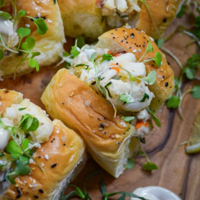 Tarragon Butter Lobster Rolls with Miso Aioli