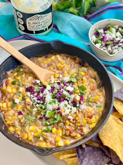 Green Chili and Corn Queso Dip