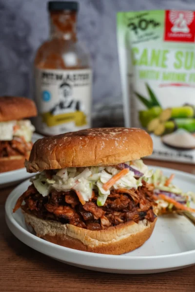 BBQ Jackfruit Sandwiches with Sweet & Tangy Coleslaw