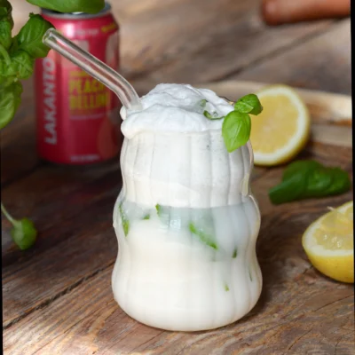 Peach Bellini Basil Smash