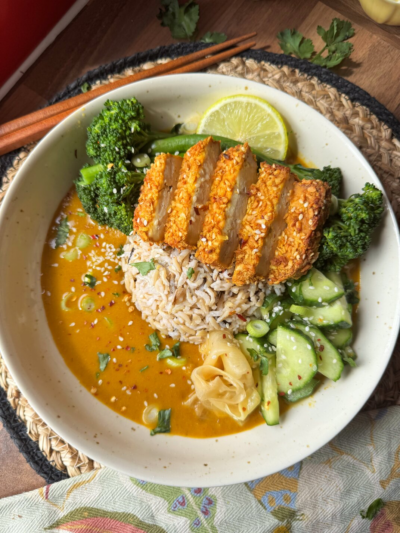 Crispy Tofu Katsu Curry Bowl
