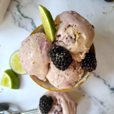 Blackberry Lime Ice Cream (Vegan)