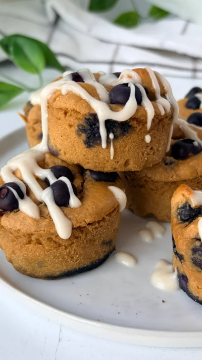 Blueberry Lemon Glazed Muffins (gluten and dairy free)