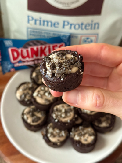 cookies & cream mousse protein brownie cups