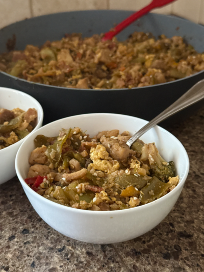 one-skillet low carb chicken fried rice