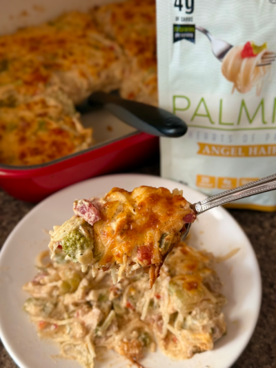 chicken broccoli cheddar spaghetti casserole