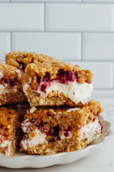 PB&J Rice Krispy Ice Cream Sandwiches