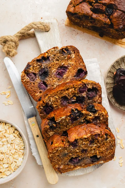 Date-Sweetened Blueberry Oat Bread