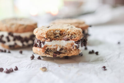 Homemade Gluten-free Chipwiches with No-Churn Ice Cream