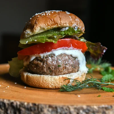 Juicy Lamb Burgers with Feta Sauce