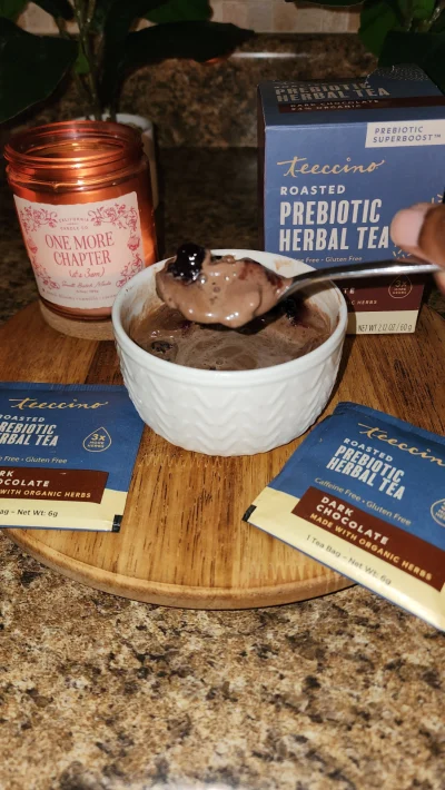 Dark chocolate tea affogato