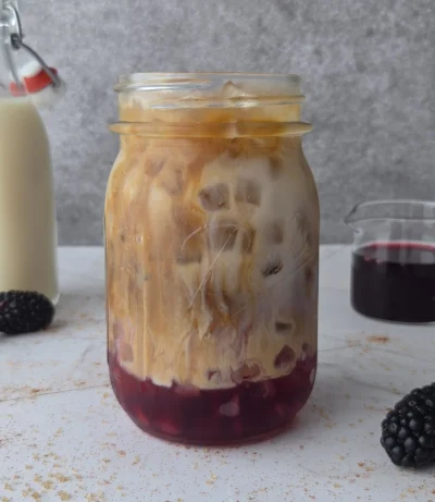 Blackberry Cinnamon Iced Latte (Vegan)