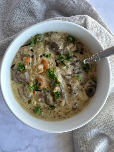 Dairy-Free Mushroom & Wild Rice Soup