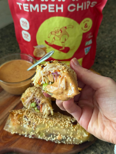 bang bang chicken spring roll burrito