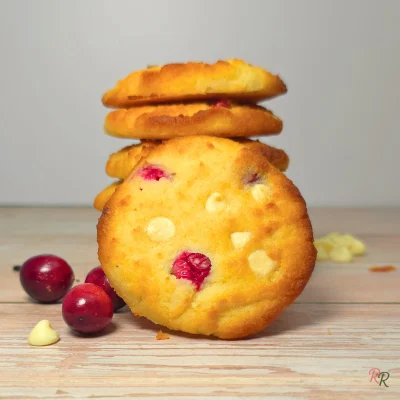 Cranberry Cottage Cheese Cookies with White Chocolate