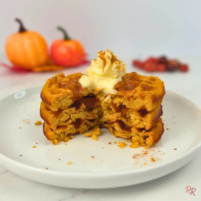 Pumpkin Cottage Cheese Waffles with Almond Flour