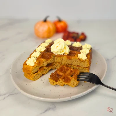 Pumpkin Cottage Cheese Waffles with Coconut Flour