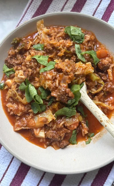 Unstuffed Cabbage Roll Soup