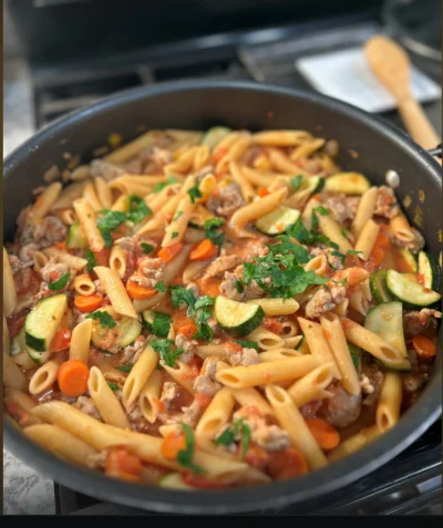 Chicken Sausage & Zucchini Pasta