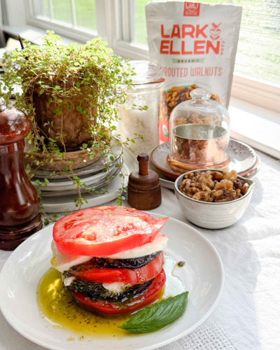 Stacked Caprese Salad with Pesto