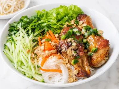 Bun Ga Nuong Vietnamese Grilled Chicken Noodle Bowl