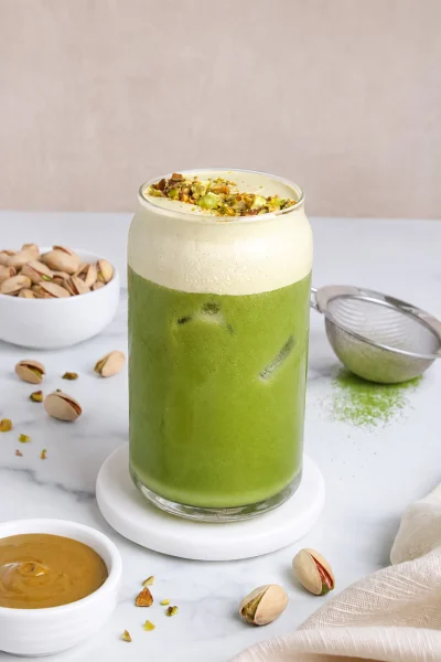 Pistachio Cream Matcha Latte (Dairy-Free)