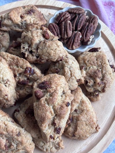 Gluten Free Cinnamon Sugar Pecan Scones