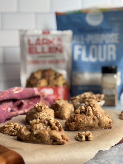 Gluten Free Cinnamon Sugar Walnut Scones