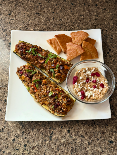 middle eastern stuffed zucchini boats