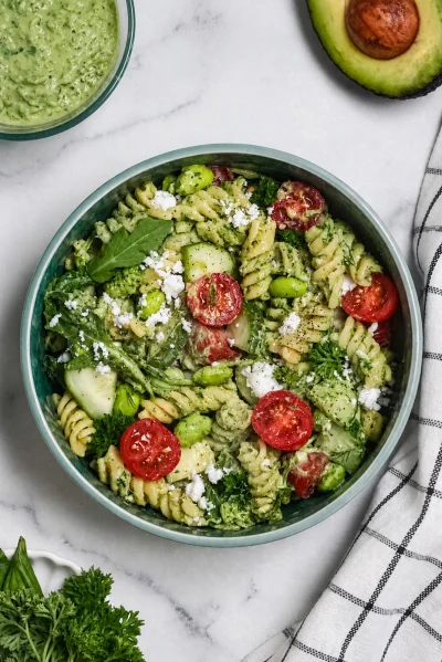 Avocado Green Goddess Pasta Salad