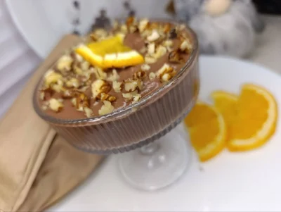 ПП шоколадный десерт с бананом и апельсином