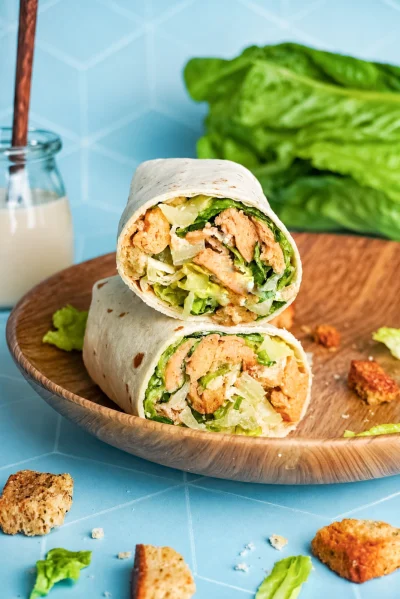 Vegan Chicken Caesar Wraps