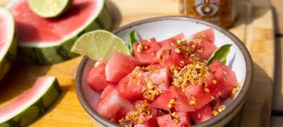 Watermelon and Mint Salad with a Spicy Twist