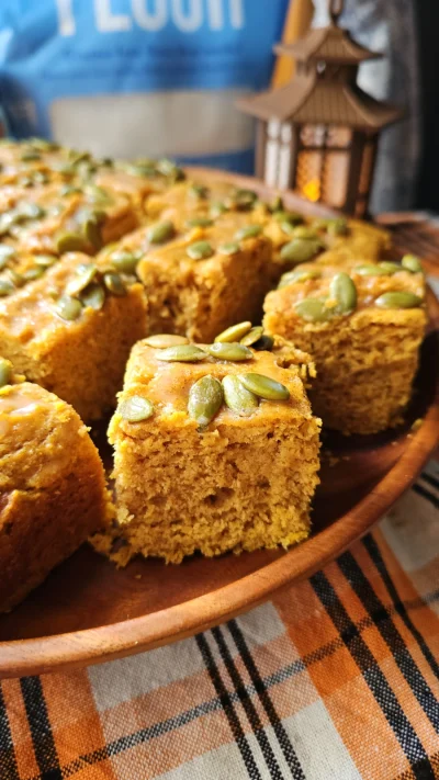 Pumpkin Cornbread with Honey Butter Glaze (GF)