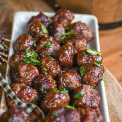 Cranberry BBQ Lamb Cocktail Meatballs